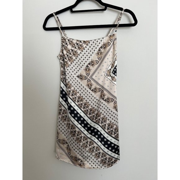 Forever 21 Midi Tan Paisley Design Slip Dress - Size Small - Picture 2 of 5